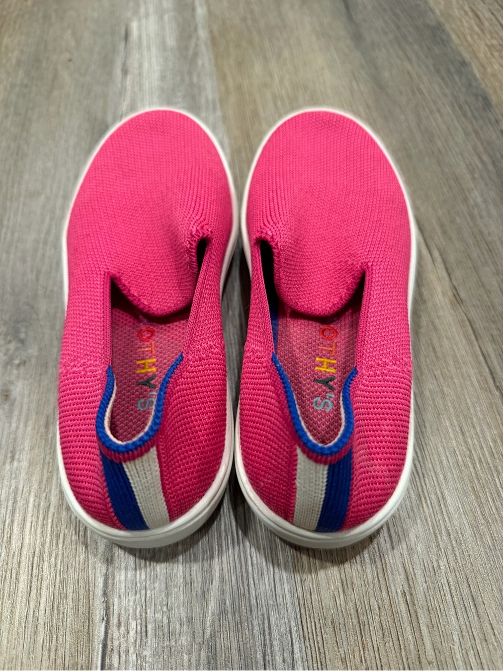Rothy’s Girls Hot Pink Knit Slip On Sneakers Shoes Size 1